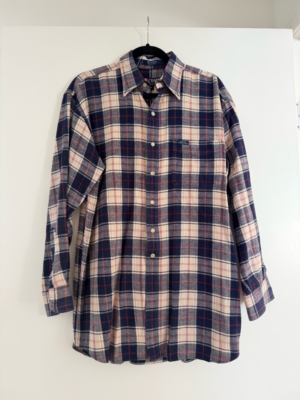 Ralph Lauren Navy, Cream and Red Plaid Button-Down Shirt